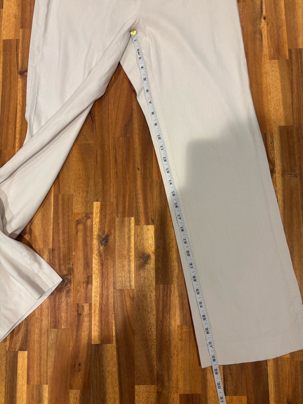 J. Jill Linen Stretch Slim-Leg Pants Slacks Sea Salt Beige Size 8 - Picture 10 of 13